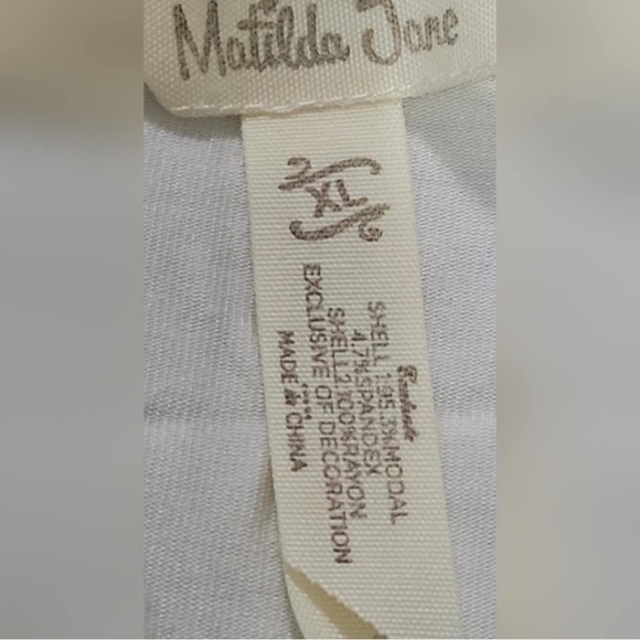 Matilda Jane Off White / Cream & Citron Yellow Top Stripes Tunic Top Size XL - Picture 4 of 5